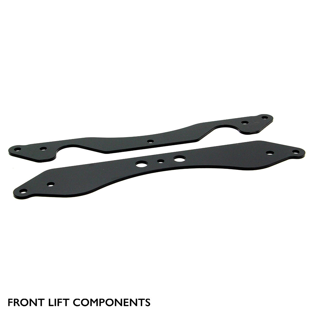 Front components of the PERFEX 2-inch lift kit for Polaris RZR Trail (2021+).