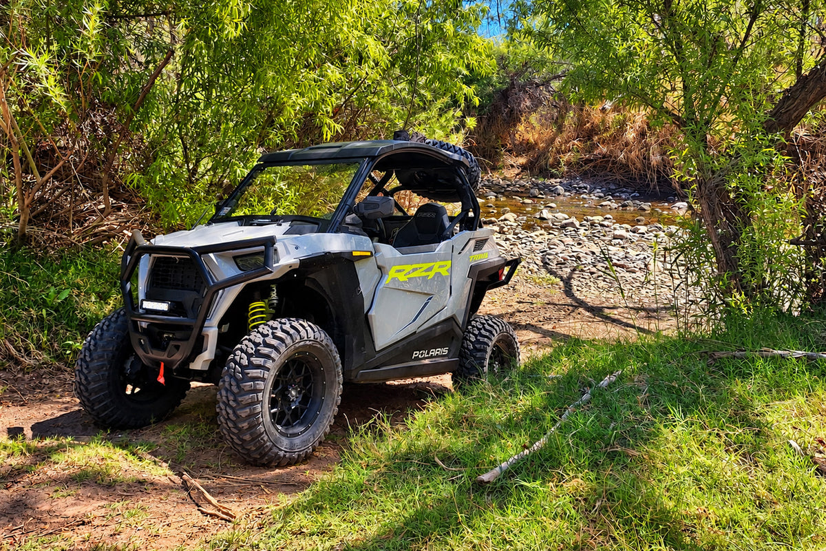 Polaris RZR Trail with 2-inch PERFEX lift kit installed for added off-road clearance.