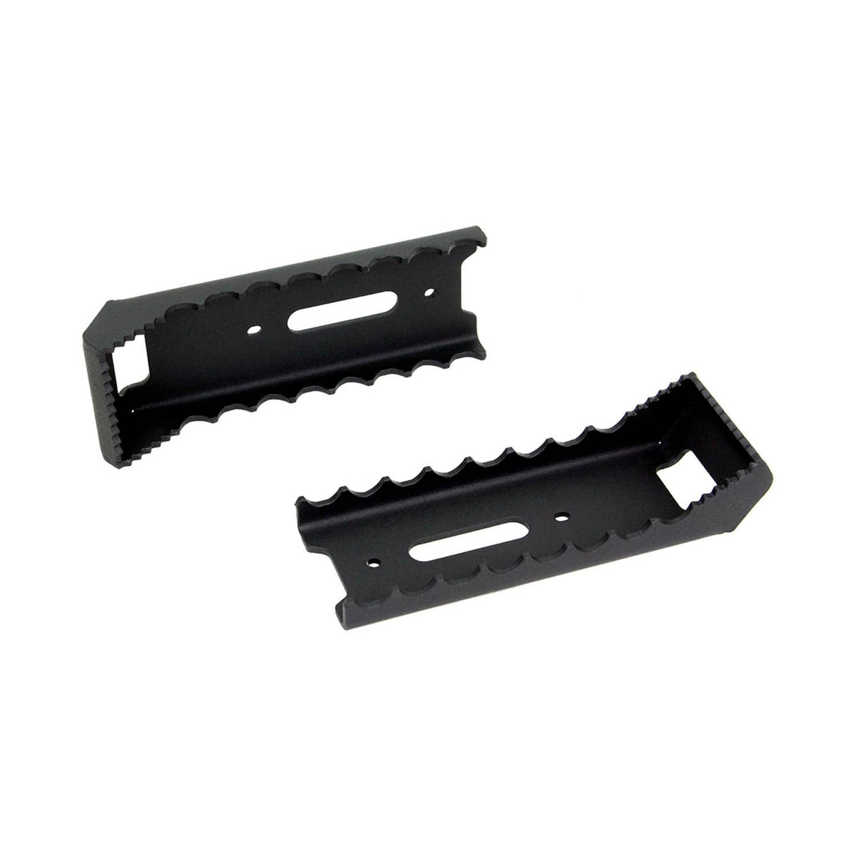 PERFEX oversized ATV foot pegs for Honda Foreman and Rubicon 500/520, featuring a 3-inch wide platform for enhanced traction and control, shown on white background.