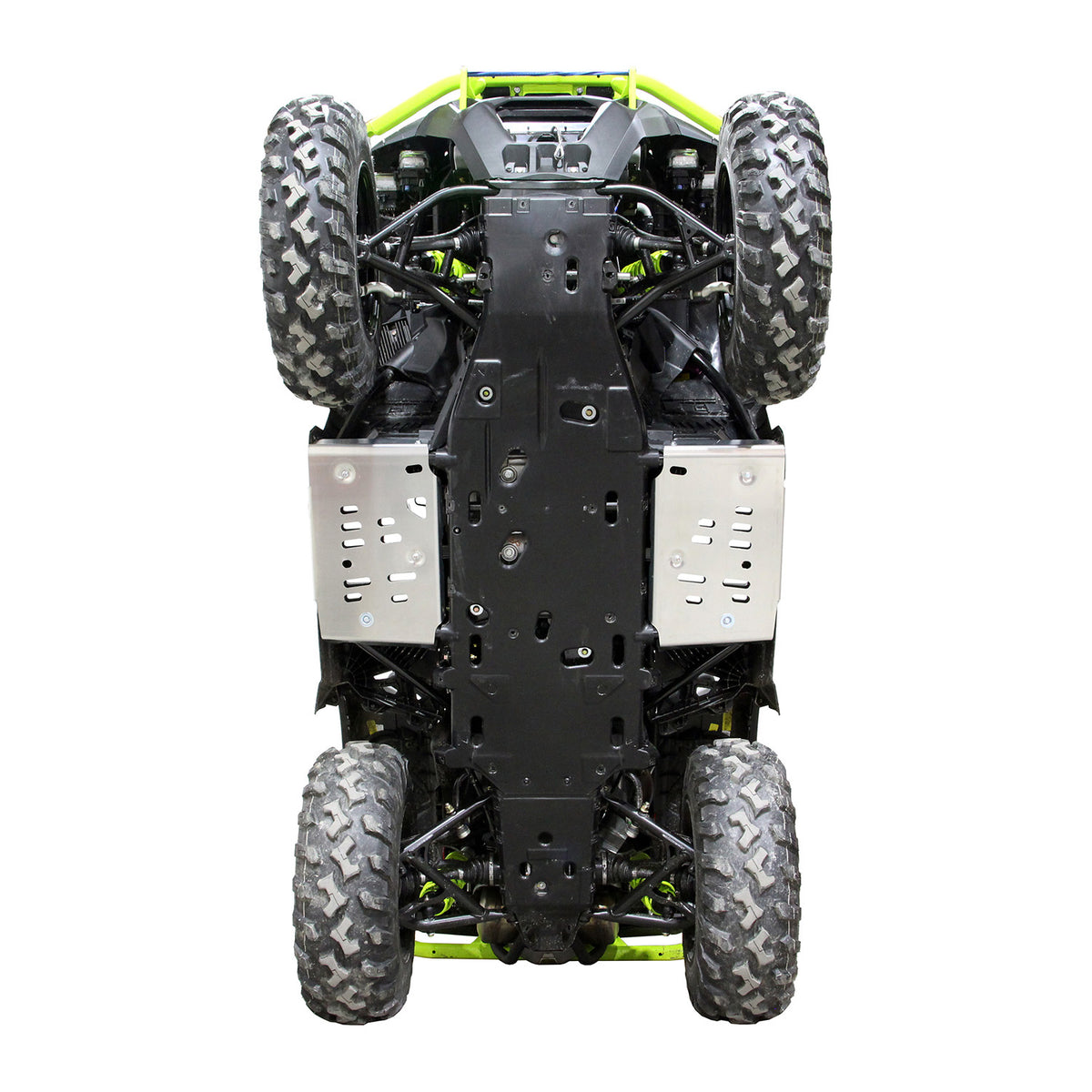 2025+ Can-Am Outlander G3 MAX 850/1000R with PERFEX™ 3/16" Aluminum Footwell Skid Plate Kit. Reinforced ATV footwell protection for rugged off-road trails.
