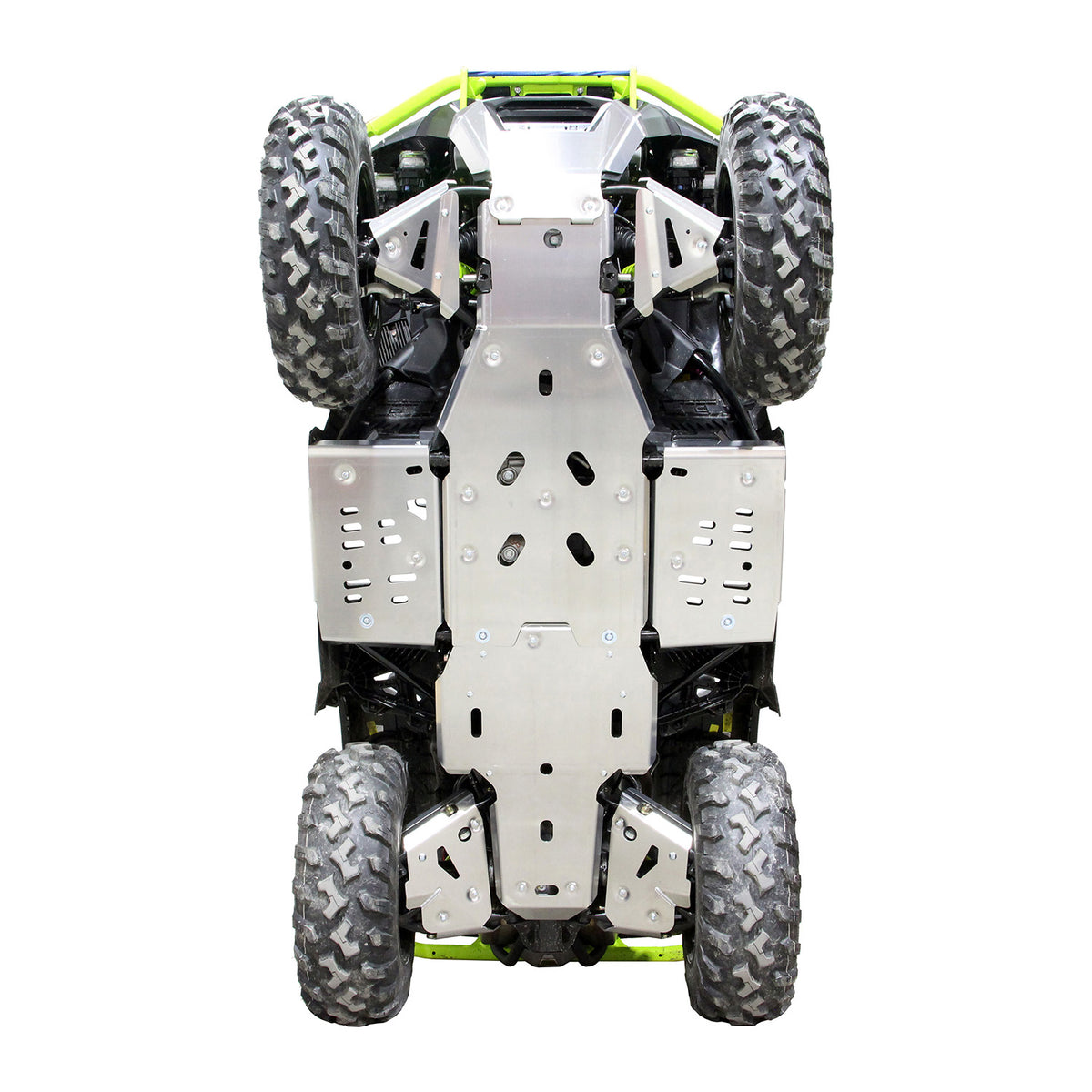 2025+ Can-Am Outlander Gen3 MAX 850/1000R with PERFEX™ 3/16" Aluminum Full Skid Plate Kit. Heavy-duty ATV underbody protection for extreme off-road riding.