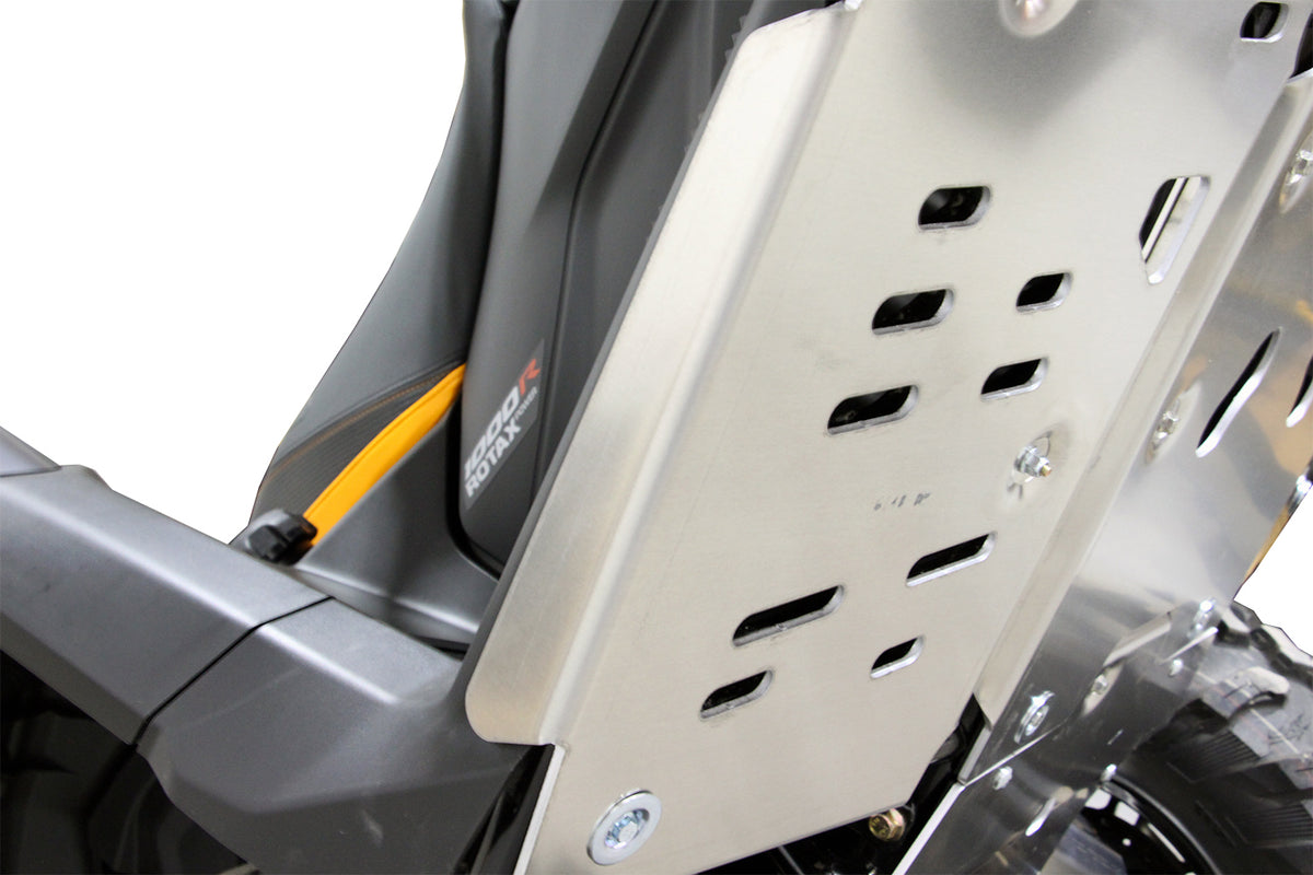 2025+ Can-Am Outlander 1000R DPS with PERFEX™ Full Skid Plate Kit. Precision-engineered ATV footwell skid plates for maximum protection.