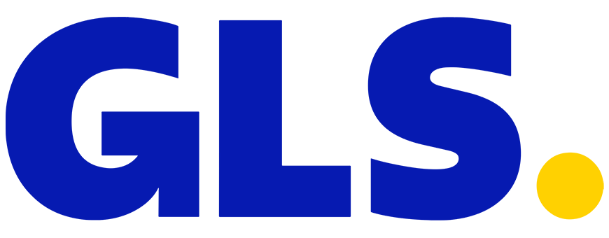 GLS logo on a white background, indicating PERFEX Industries' use of GLS for efficient and dependable delivery of ATV and UTV accessories across various regions.