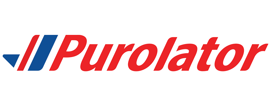 Purolator logo on a white background, representing PERFEX Industries' choice for secure and prompt shipping of ATV and UTV accessories within Canada.