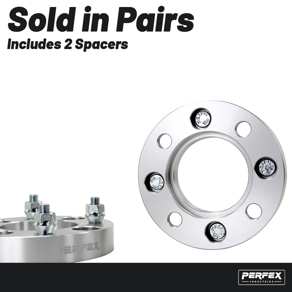 PERFEX 4x115 aluminum ATV and UTV wheel spacers kit sold in pairs, includes 2 spacers with lug nuts, designed to widen stance and improve off-road stability.