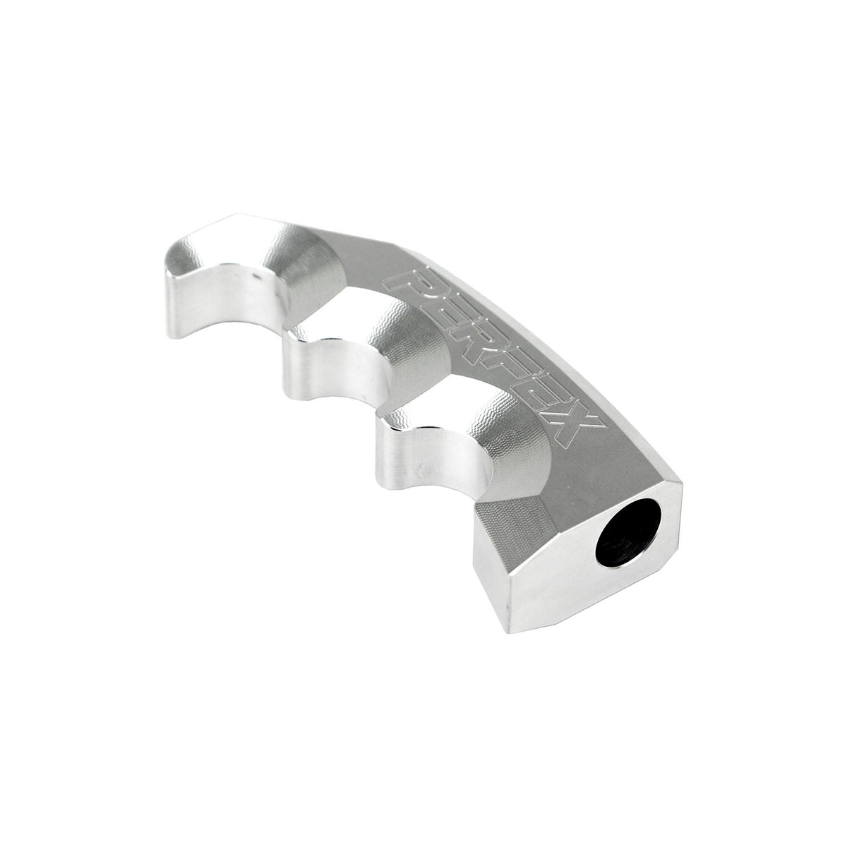 Silver PERFEX 6061-T6 billet shifter knob for Yamaha Grizzly and Kodiak.