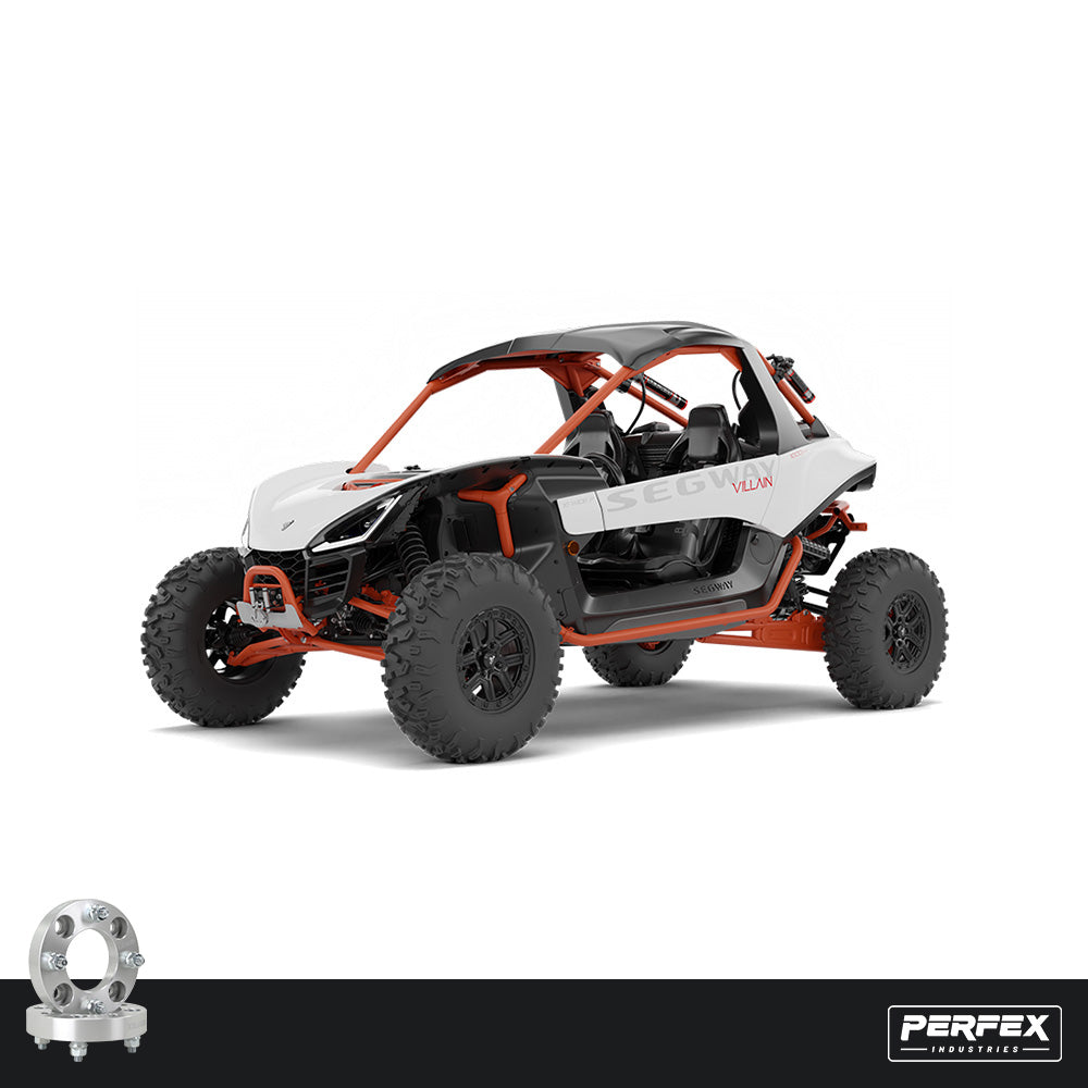 PERFEX™ aluminum wheel spacers for Segway Villain SX10. High-quality 6061-T6 aluminum with 4x110 bolt pattern, M12-1.25 studs and customizable thickness options.