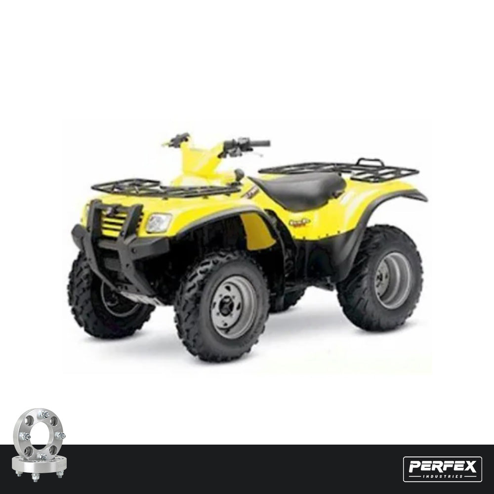 PERFEX aluminum wheel spacers for Suzuki Twin Peaks 700 ATV. 6061-T6 aluminum with 4x136.5 bolt pattern and customizable thickness.