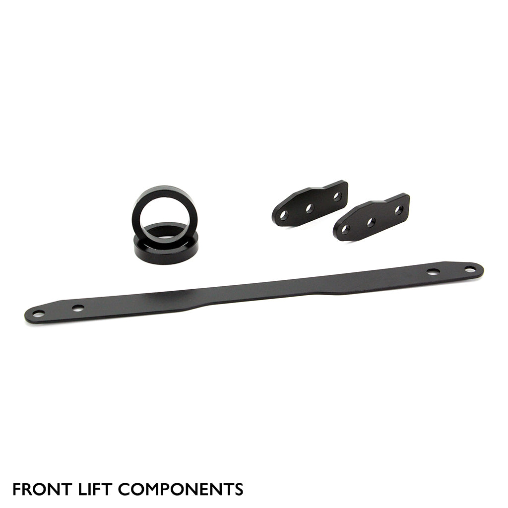 Front components of the PERFEX 2-inch lift kit for Yamaha Kodiak 450.