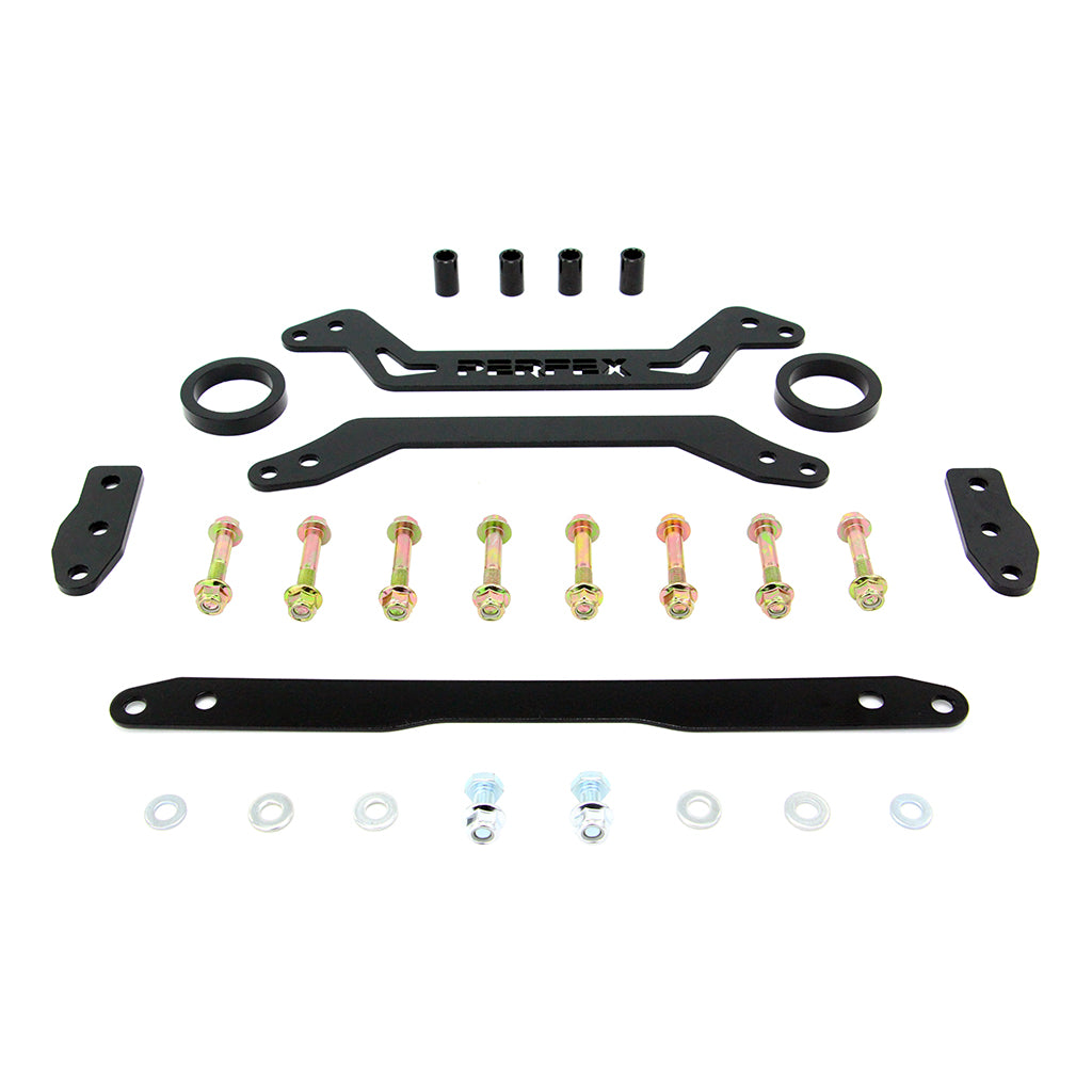 PERFEX 2-inch lift kit for Yamaha Kodiak 450 with brackets, spring spacers and mounting hardware.