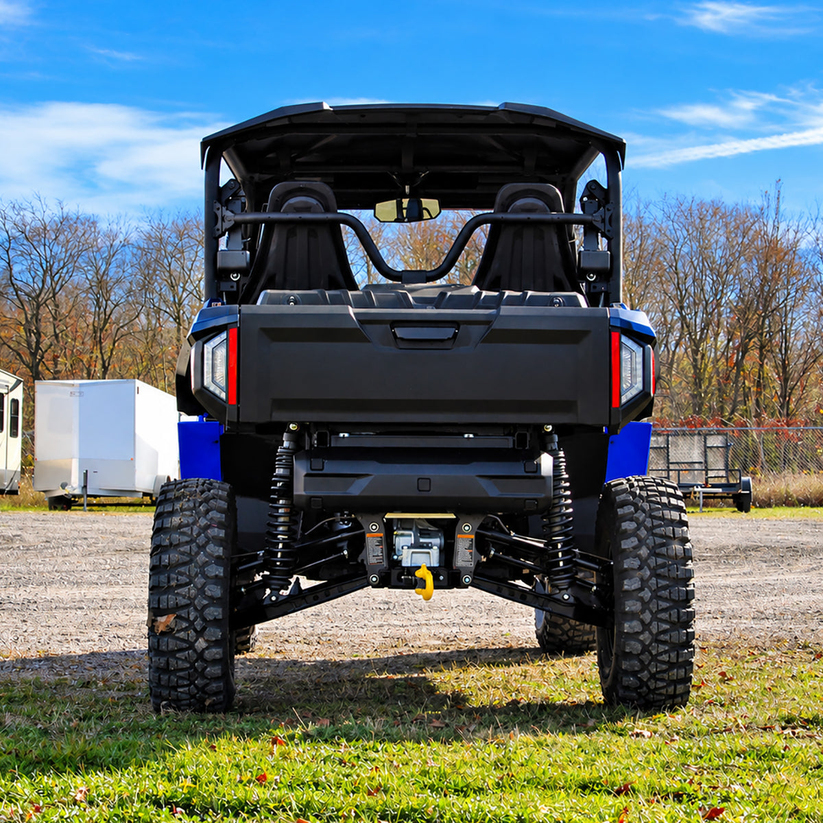 Rear view of Yamaha Wolverine RMAX2 1000 with PERFEX 2-inch lift kit installed.