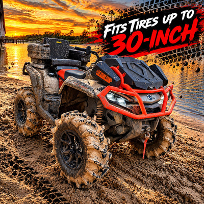 Can-Am Outlander X MR 1000R with PERFEX 2-inch lift kit and 30-inch off-road tires for increased ground clearance.