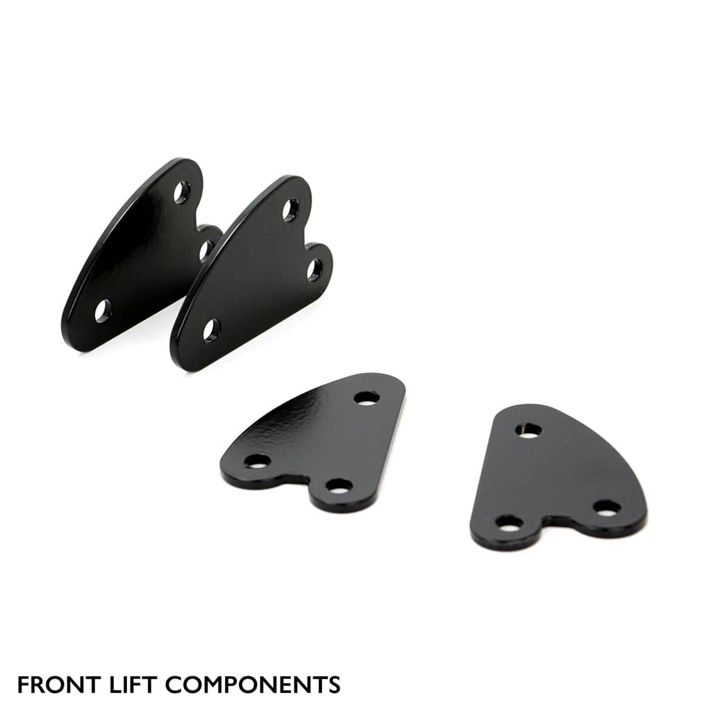 Front components of PERFEX 2" lift kit for Polaris Brutus & Gravely Jsv 3000/4000.