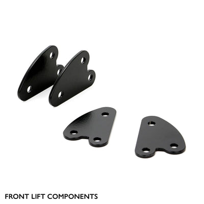 Front components of PERFEX 2" lift kit for Polaris Brutus & Gravely Jsv 3000/4000.