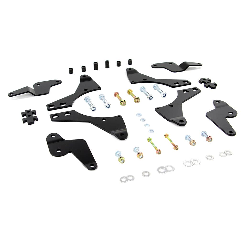 Angled view of PERFEX 3" lift kit for Can-Am Maverick 1000.