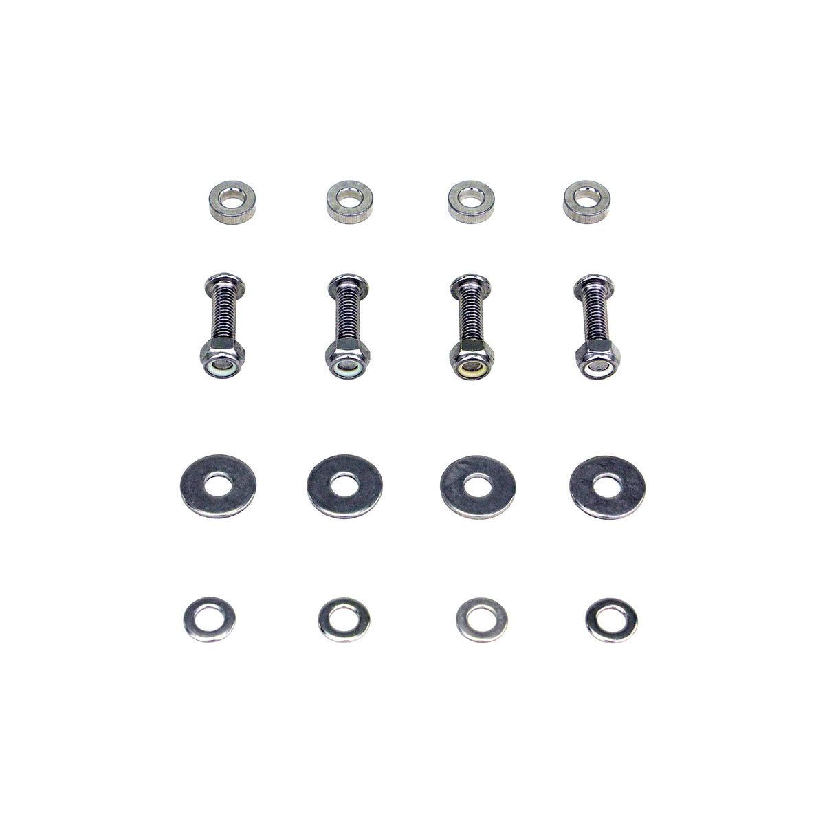 Stainless steel installation hardware included with PERFEX oversized foot pegs for Yamaha Grizzly 550/700 and Kodiak 700, ensuring secure and durable mounting.