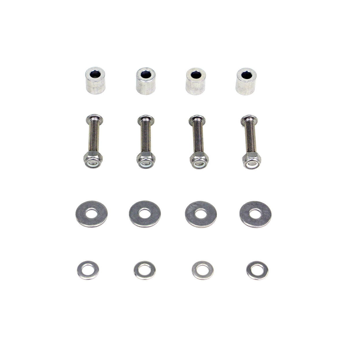 Stainless steel installation hardware included with PERFEX oversized foot pegs for Yamaha Kodiak 450 (2018+), ensuring secure and hassle-free mounting.