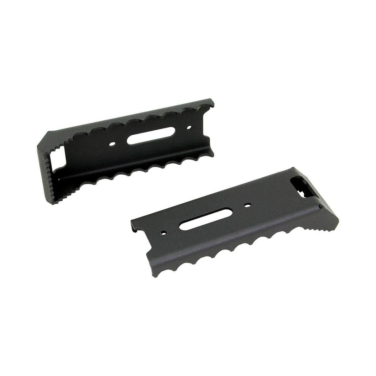 Durable PERFEX oversized ATV foot pegs for Honda Foreman and Rubicon models, offering superior grip and stability, displayed on clean white background.