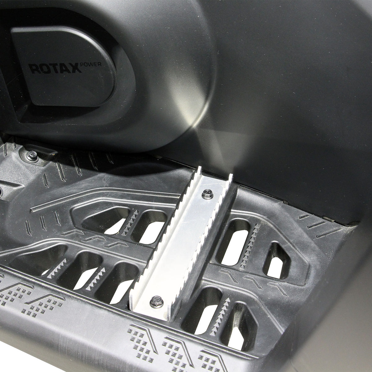 PERFEX left aluminum ATV foot peg installed on a Can-Am Outlander G3 850 DPS, showcasing enhanced grip and seamless fit.
