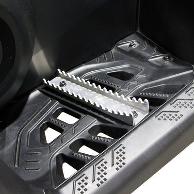 PERFEX left ATV foot peg installed on a Can-Am Outlander MAX G3 1000R DPS, showing robust 1/8-inch aluminum construction and perfect fit.