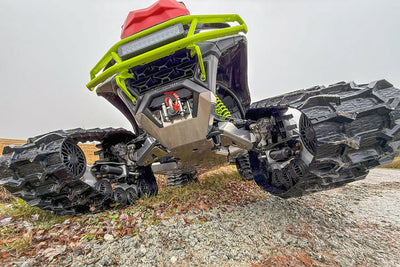 2025+ Can-Am Outlander Gen 3 MAX XT-P 1000R with PERFEX™ 3/16" Aluminum Full Skid Plate Kit and Can-Am Apache Track System. Ultimate ATV protection for all terrains.