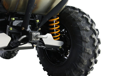 2025+ Can-Am Outlander 850 XT featuring PERFEX™ Heavy-Duty Aluminum Rear A-Arm & CV Boot Guards. Ultimate ATV protection against debris and impacts.