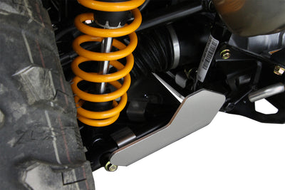 2025+ Can-Am Outlander 1000R XT with PERFEX™ 3/16" Aluminum Rear Left A-Arm & CV Boot Guard. Maximum ATV suspension protection for off-road trails. Easy installation using our mounting clamps.