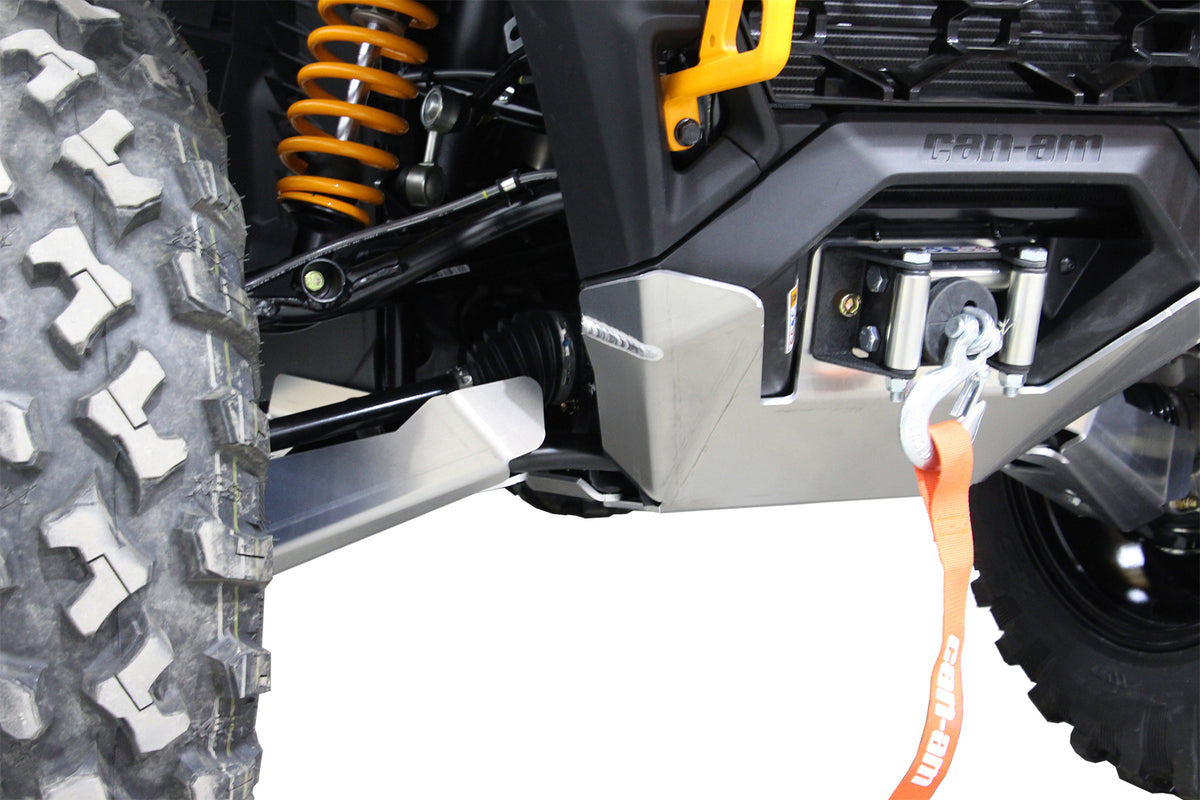 2025 Can-Am Outlander 1000R XT-P featuring PERFEX™ 3/16" Aluminum Front Bash Plate. High-strength ATV skid plate for off-road adventures.