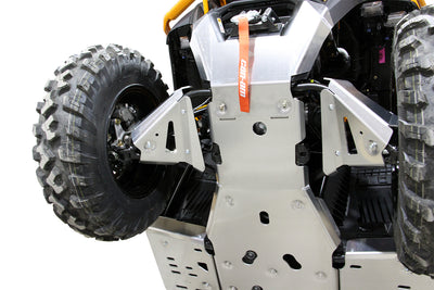 2025+ Can-Am Outlander 850 and 1000R DPS with PERFEX™ 3/16" Aluminum Full Frame Skid Plate Kit and Front A-Arm Protectors. Ultimate ATV protection for rough terrain.
