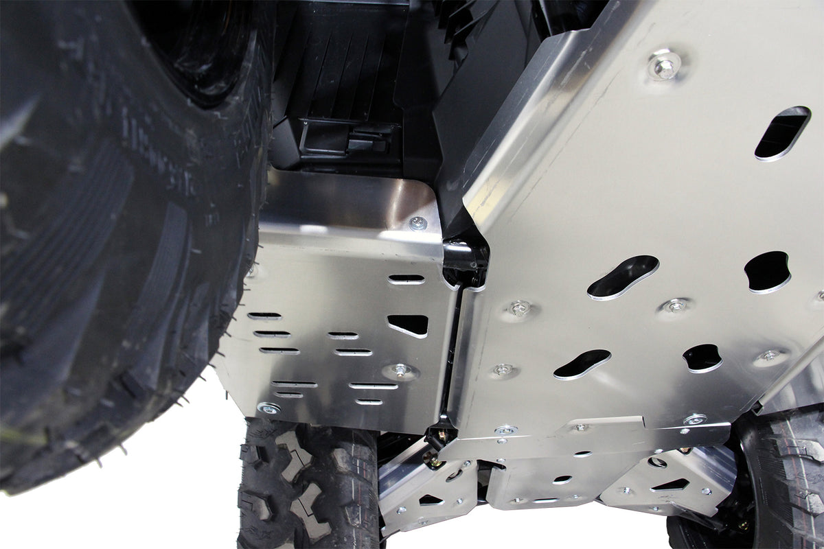 2025+ Can-Am Outlander G3 1000R XT-P with PERFEX™ 3/16" Aluminum Full Skid Plate Kit. Reinforced ATV rear skid protection for extreme off-road riding.