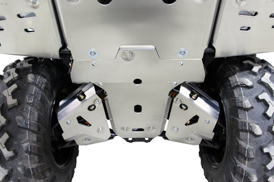 2025+ Can-Am Outlander 850 and 1000R DPS with PERFEX™ 3/16" Aluminum Full Frame Skid Plate Kit and Rear A-Arm Protectors. Ultimate ATV protection for rough terrain.