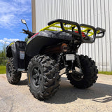 High-strength 3/16" aluminum skid plate by PERFEX Industries, installed on a 2023 Kawasaki Brute Force 750, crafted to protect your ATV during off-road adventures.