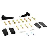 Side view of our lift-kit set for Suzuki ATV, highlighting all included parts for an off-road experience. Made with durable materials for reliable performance on and off the road.