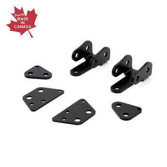 Robust lift-kit set for Arctic Cat UTV, shown from the front, emphasizing the durability and high-quality components, including the Canadian-made bracket, for an optimal off-road experience.