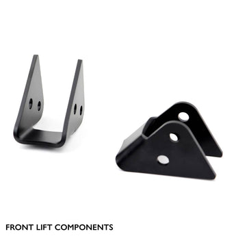 Front lift component featured in the robust lift-kit set for Polaris UTV, emphasizing its durability and high-quality construction.
