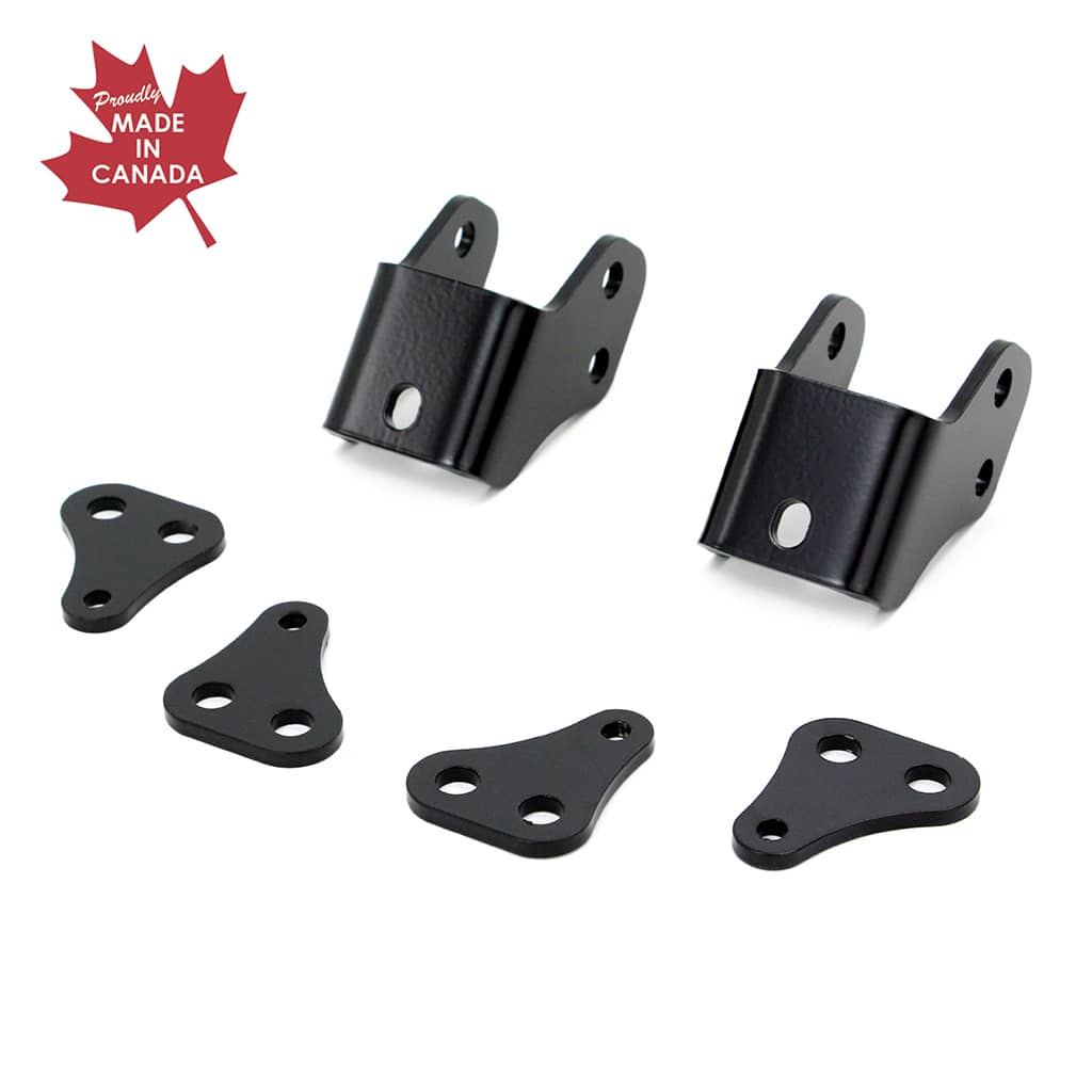 Robust lift-kit set for Can-am UTV, shown from the front, emphasizing the durability and high-quality components, including the Canadian-made bracket, for an optimal off-road experience.
