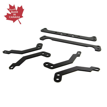 Robust lift-kit set for Polaris RZR XP 900 & 900-4, shown from the front, emphasizing the durability and high-quality components, including the Canadian-made bracket, for an optimal off-road experience brought to you by PERFEX.