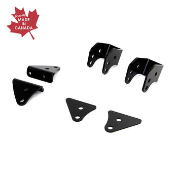 Robust lift-kit set for CFMoto UForce 500/800 for UTV, shown from the front, emphasizing the durability and high-quality components, including the Canadian-made bracket, for an optimal off-road experience, brought to you by PERFEX.