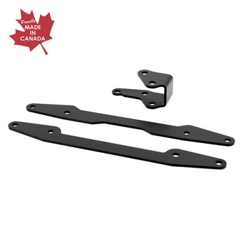 Robust lift-kit set for Honda TRX 420 Rancher SRA & 500/520 Foreman ATV, shown from the front, emphasizing the durability and high-quality components, including the Canadian-made bracket, for an optimal off-road experience, brought to you by PERFEX.