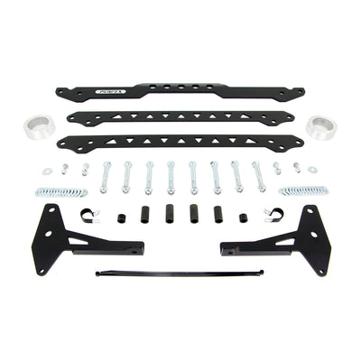 PERFEX Industries 2.5-inch lift kit for CFMoto UForce U10 PRO, complete bracket set with powder-coated steel parts and hardware on white background