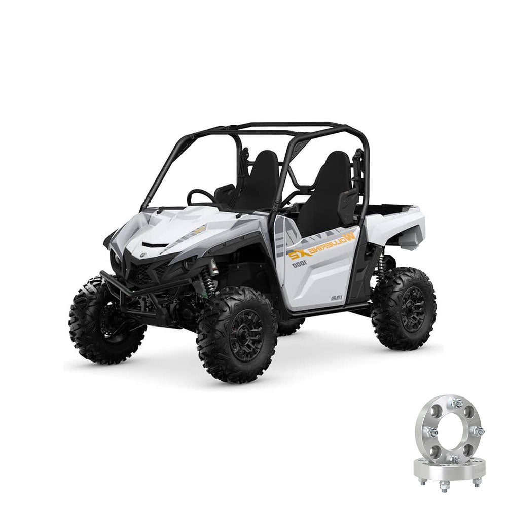 PERFEX™ aluminum wheel spacers for Yamaha Wolverine X2/X4 850 and X2 1000. High-performance 6061-T6 aluminum with 4x110 bolt pattern and M12-1.25 studs, built for rugged off-road adventures.