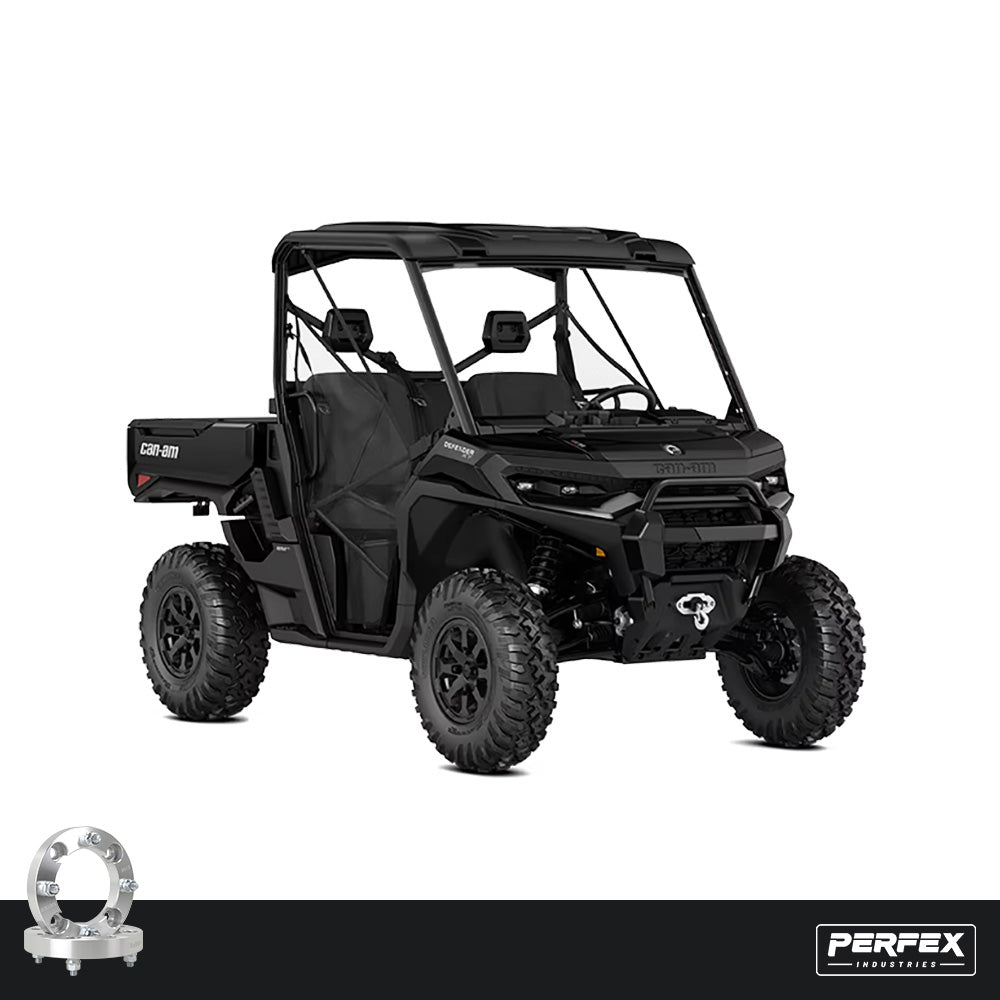 PERFEX Can-Am Defender HD11 UTV with 4x136 aluminum wheel spacers installed, improving stance and off-road stability.