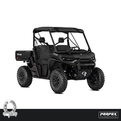 PERFEX Can-Am Defender HD11 UTV with 4x136 aluminum wheel spacers installed, improving stance and off-road stability.