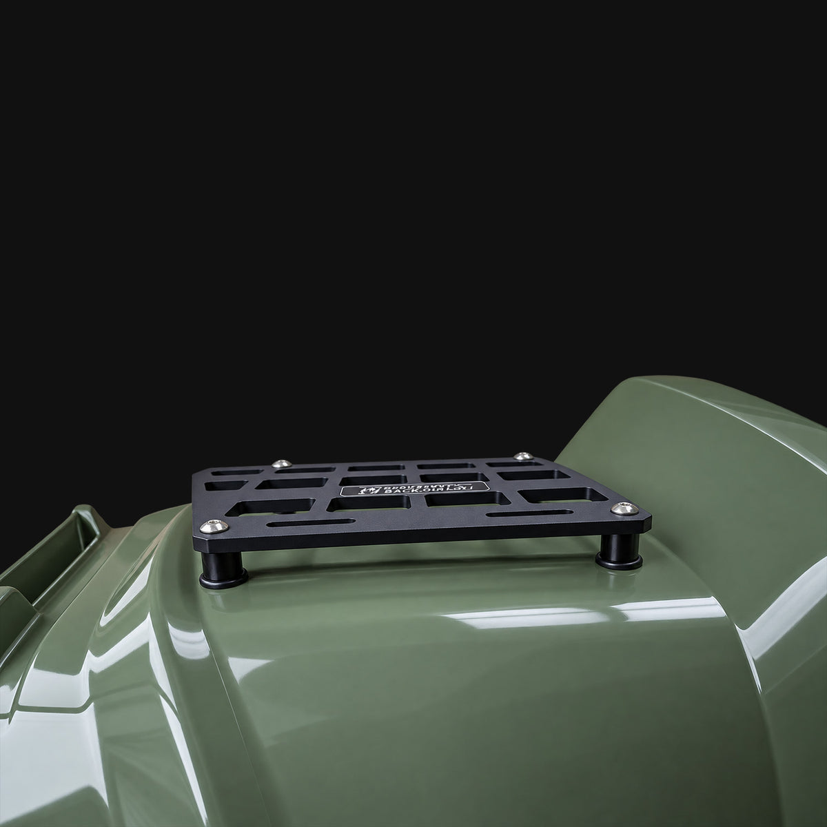 Can-Am Outlander Gen 2 left front fender with Project Backcountry Modular FenderLink for MOLLE utility storage.