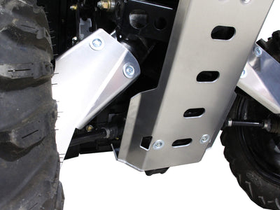 PERFEX aluminum rear frame skid plate with welded protection for inner boots on a Can-Am Outlander MAX 6x6 450 G2L ATV