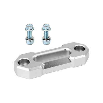 Three-quarter view of the PERFEX CFMOTO winch fairlead showcasing its precision-machined aluminum construction and M10-1.25 mounting hardware for CForce, UForce and ZForce models.