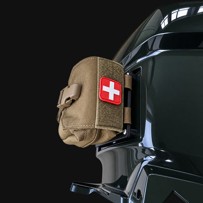 Project Backcountry Modular FenderLink on Honda FourTrax Rancher 420 carrying a first aid pouch as an ATV utility accessory.