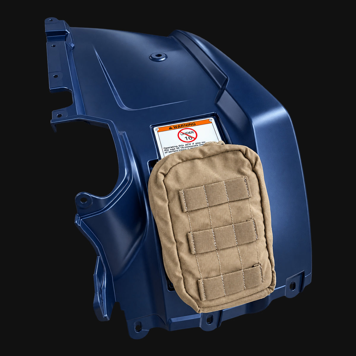 Honda Rubicon 500/520 ATV with Project Backcountry right Fender MOLLE Panel and utility storage pouch attached.