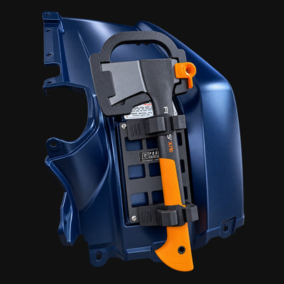 Honda Rubicon 500/520 ATV with Project Backcountry Modular FenderLink carrying an axe as utility gear on right front fender.