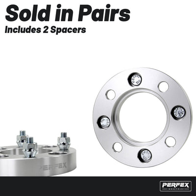 PERFEX 4x110 aluminum ATV and UTV wheel spacers kit sold in pairs, includes 2 spacers with lug nuts, designed to widen stance and improve off-road stability.